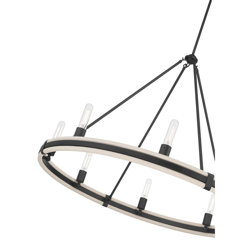 Millennium Lighting Rovessa 8 Light Chandelier, Matte Black