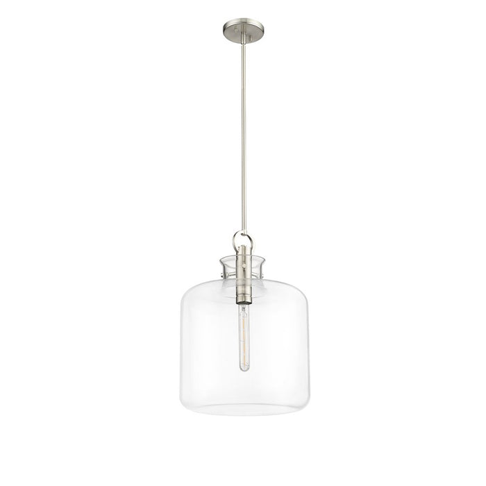 Millennium Lighting Hayloft 1Lt Pendant, Brushed Nickel/Clear