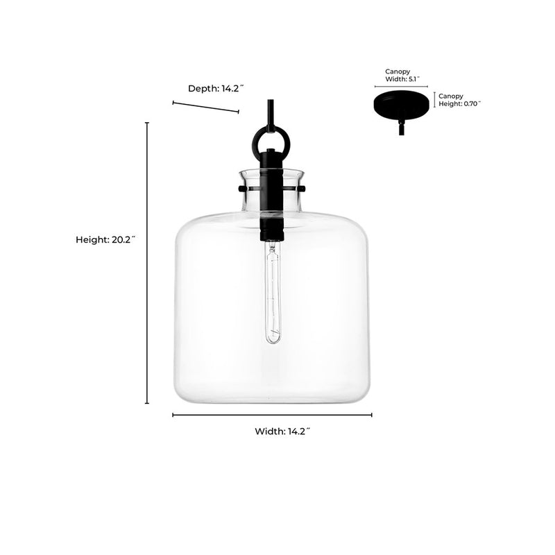 Millennium Lighting Hayloft 1Lt Pendant, Brushed Nickel/Clear