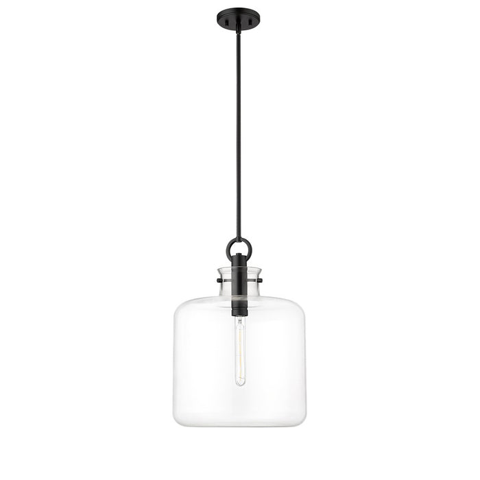Millennium Lighting Hayloft 1Lt Pendant, Black/Clear - 20801-MB