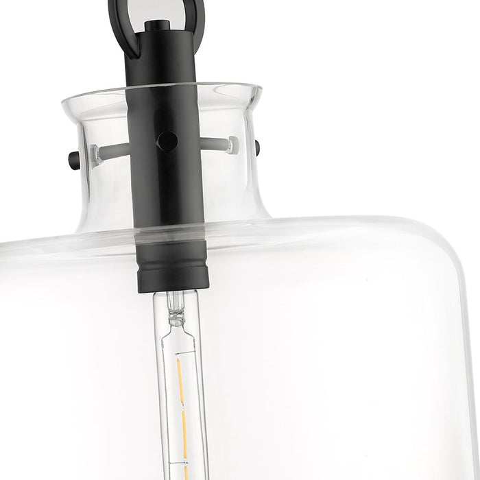 Millennium Lighting Hayloft 1Lt Pendant, Black/Clear