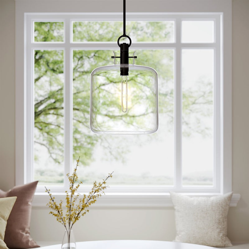 Millennium Lighting Hayloft 1Lt Pendant, Black/Clear