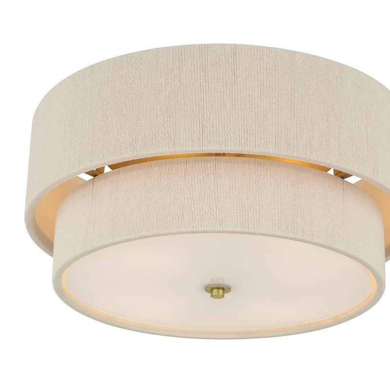 Millennium Lighting Helbert 4 Light Flush Mount, Vintage Brass