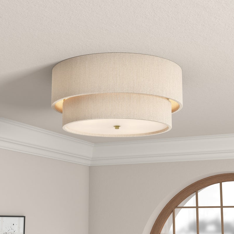 Millennium Lighting Helbert 4 Light Flush Mount, Vintage Brass