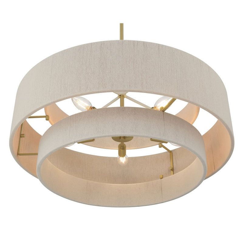 Millennium Lighting Helbert 5 Light Pendant, Vintage Brass