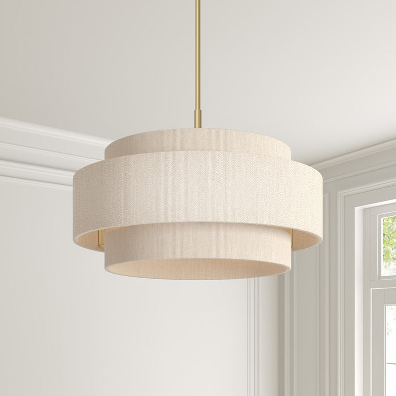 Millennium Lighting Helbert 5 Light Pendant, Vintage Brass