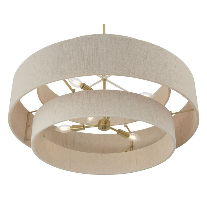 Millennium Lighting Helbert 6 Light Pendant, Vintage Brass