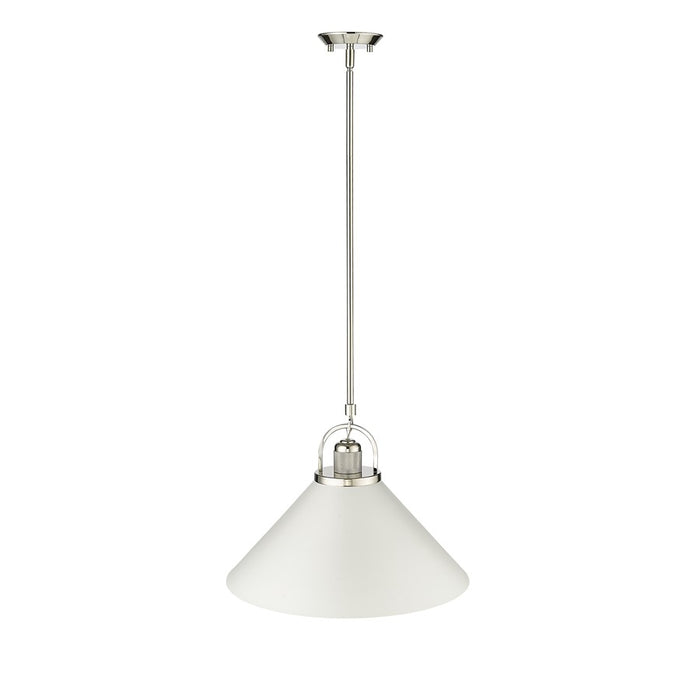 Millennium Lighting Artistan 1Lt Pendant, Nickel/White/Steel