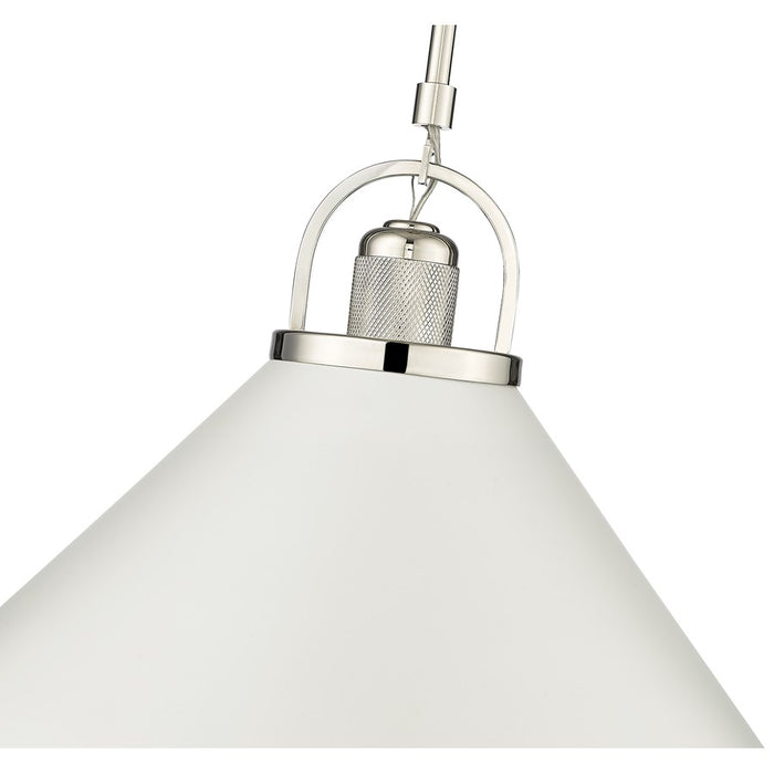 Millennium Lighting Artistan 1Lt Pendant, Nickel/White/Steel