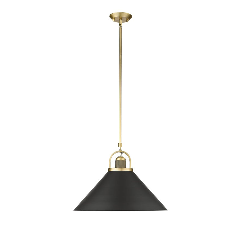 Millennium Lighting Artistan 1Lt Pendant, Brass/Black/Steel - 20901-VB-MB