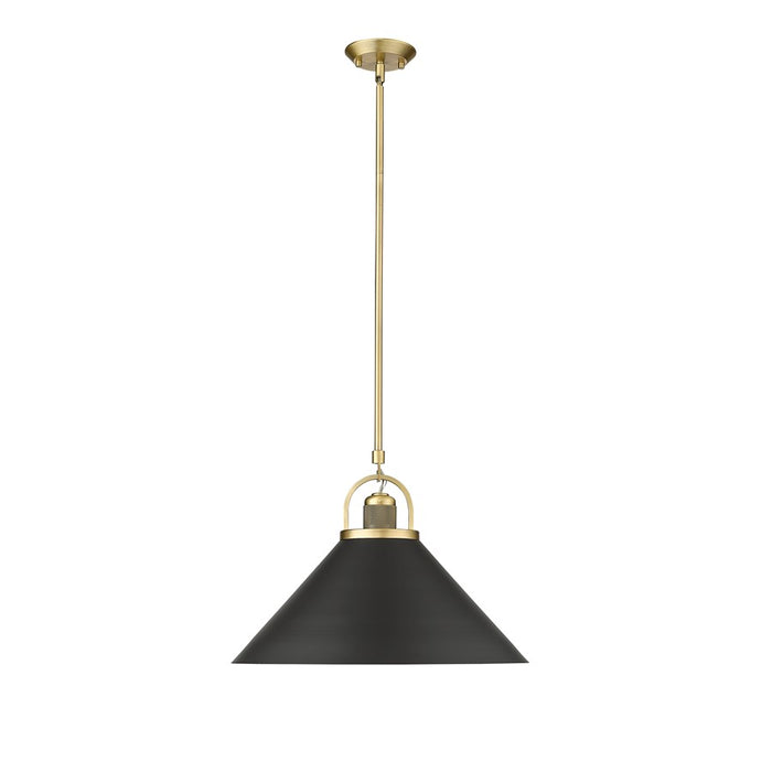 Millennium Lighting Artistan 1Lt Pendant, Brass/Black/Steel - 20901-VB-MB