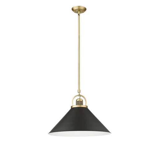 Millennium Lighting Artistan 1Lt Pendant, Brass/Black/Steel
