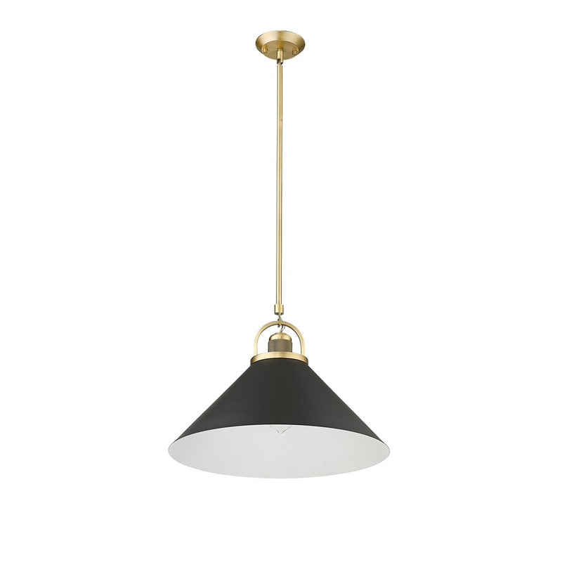 Millennium Lighting Artistan 1Lt Pendant, Brass/Black/Steel