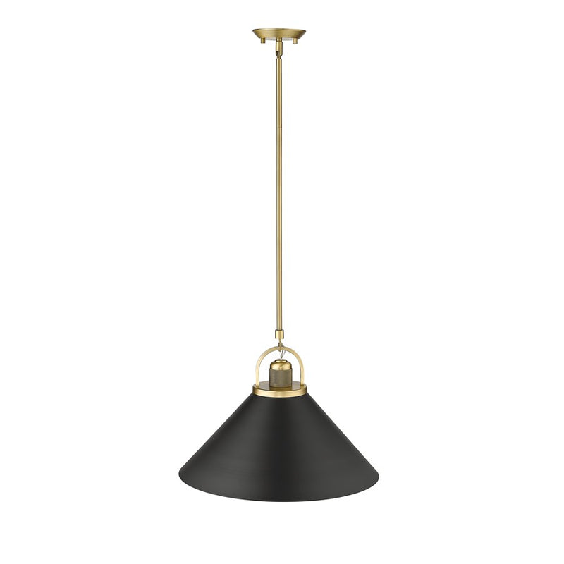 Millennium Lighting Artistan 1Lt Pendant, Brass/Black/Steel