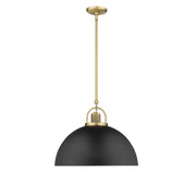 Millennium Lighting Artistan 1Lt Pendant, Vintage Brass/Black - 20991-VB-MB