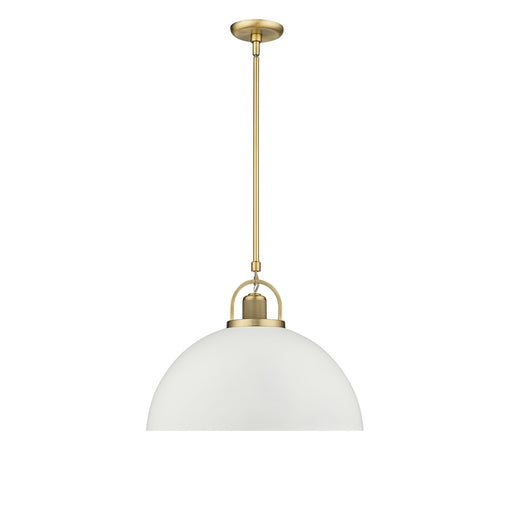 Millennium Lighting Artistan 1Lt Pendant, Vintage Brass/White - 20991-VB-MW