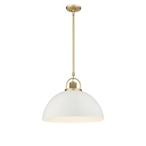 Millennium Lighting Artistan 1Lt Pendant, Vintage Brass/White