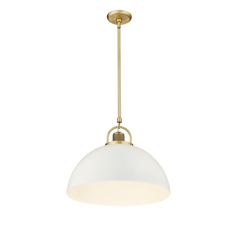 Millennium Lighting Artistan 1Lt Pendant, Vintage Brass/White