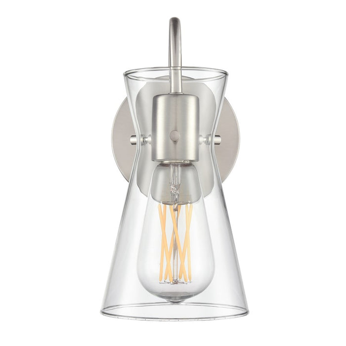 Millennium Lighting Camellia 1Lt 5" Wall Sconce, Brushed Nickel/Clear