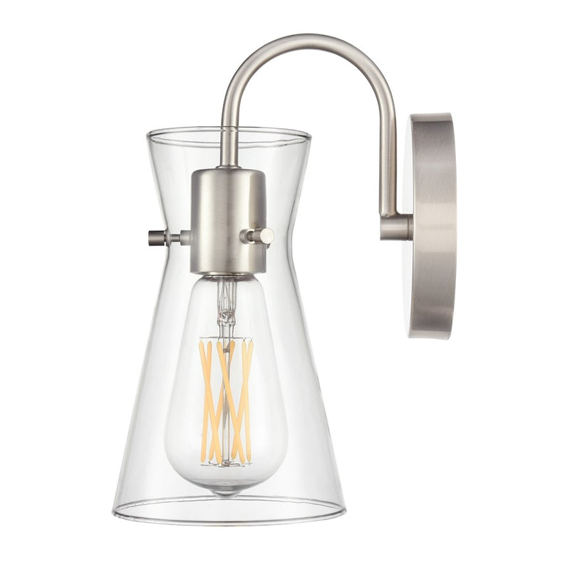 Millennium Lighting Camellia 1Lt 5" Wall Sconce, Brushed Nickel/Clear