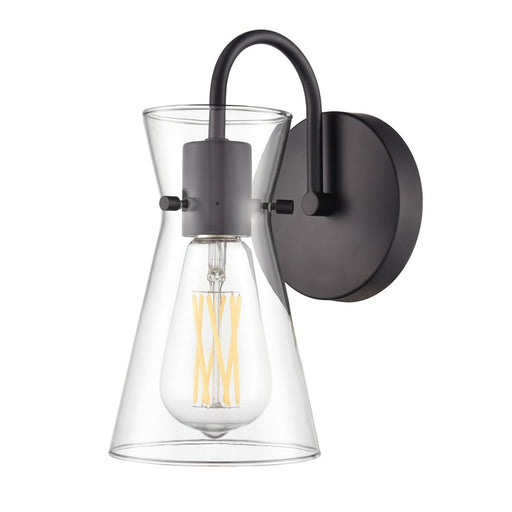 Millennium Lighting Camellia 1Lt 5" Wall Sconce, Black/Clear - 21001-MB