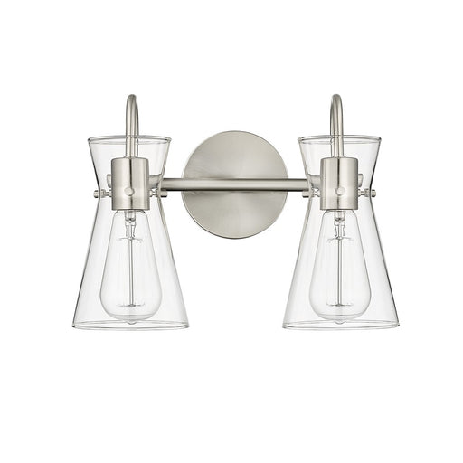 Millennium Lighting Camellia 2Lt Vanity, Brushed Nickel/Clear - 21002-BN