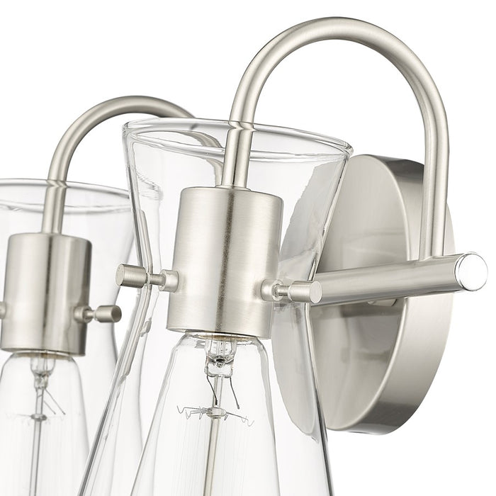 Millennium Lighting Camellia 2Lt Vanity, Brushed Nickel/Clear