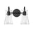 Millennium Lighting Camellia 2Lt Vanity, Black/Clear - 21002-MB