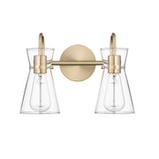 Millennium Lighting Camellia 2Lt Vanity, Modern Gold/Clear - 21002-MG