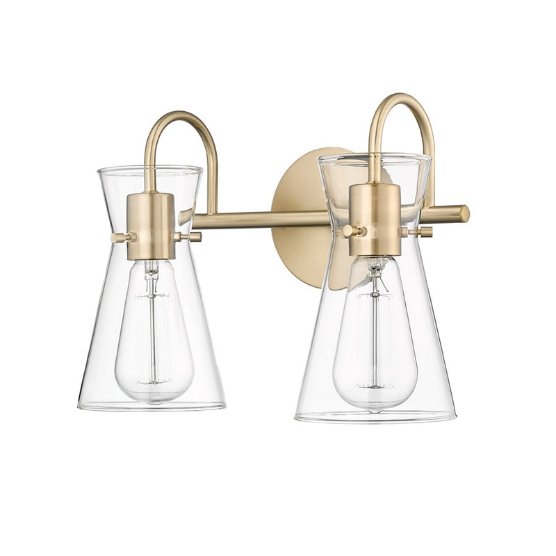 Millennium Lighting Camellia 2Lt Vanity, Modern Gold/Clear
