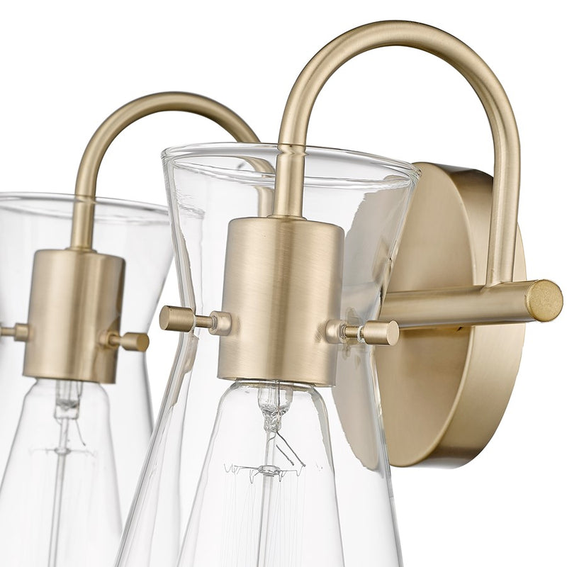 Millennium Lighting Camellia 2Lt Vanity, Modern Gold/Clear