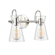 Millennium Lighting Camellia 2Lt 14" Vanity, Polished Nickel/Clear - 21002-PN