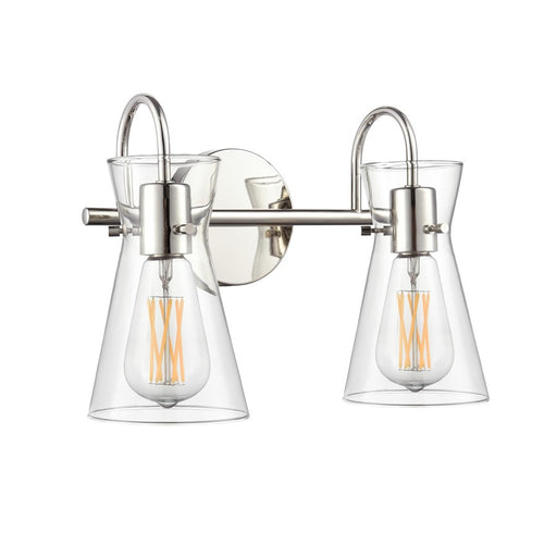 Millennium Lighting Camellia 2Lt 14" Vanity, Polished Nickel/Clear - 21002-PN