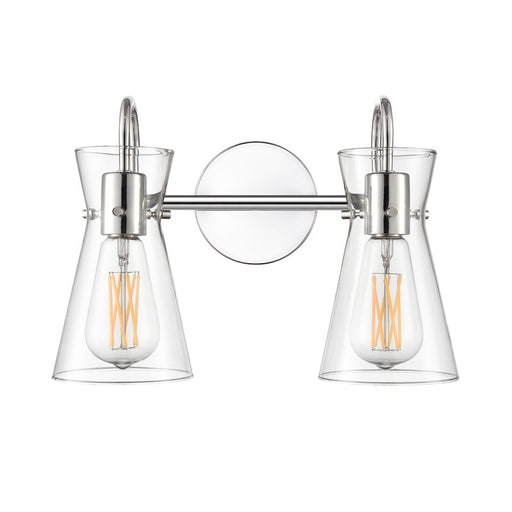 Millennium Lighting Camellia 2Lt 14" Vanity, Polished Nickel/Clear