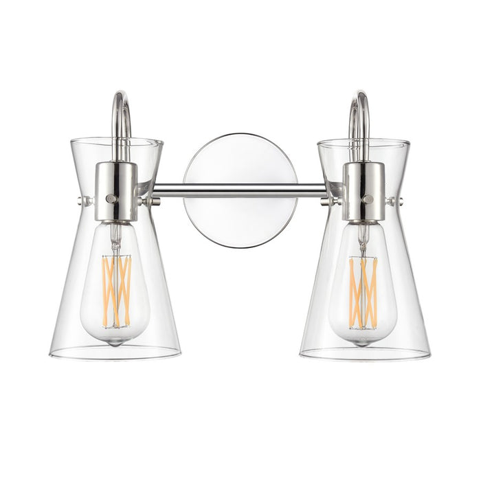 Millennium Lighting Camellia 2Lt 14" Vanity, Polished Nickel/Clear