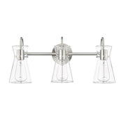 Millennium Lighting Camellia 3Lt Vanity, Brushed Nickel/Clear - 21003-BN
