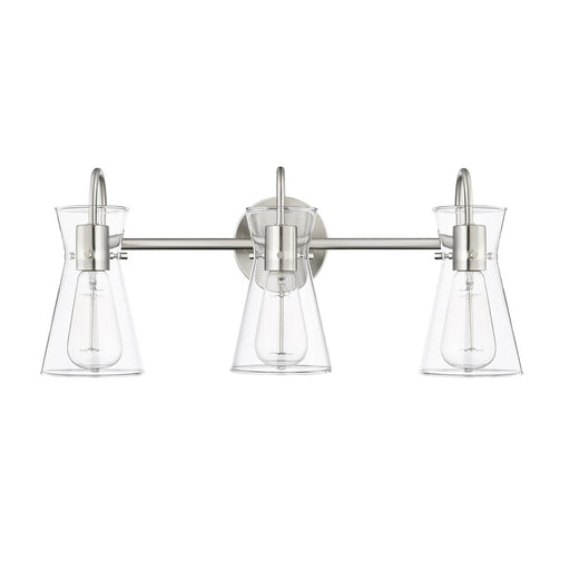Millennium Lighting Camellia 3Lt Vanity, Brushed Nickel/Clear - 21003-BN