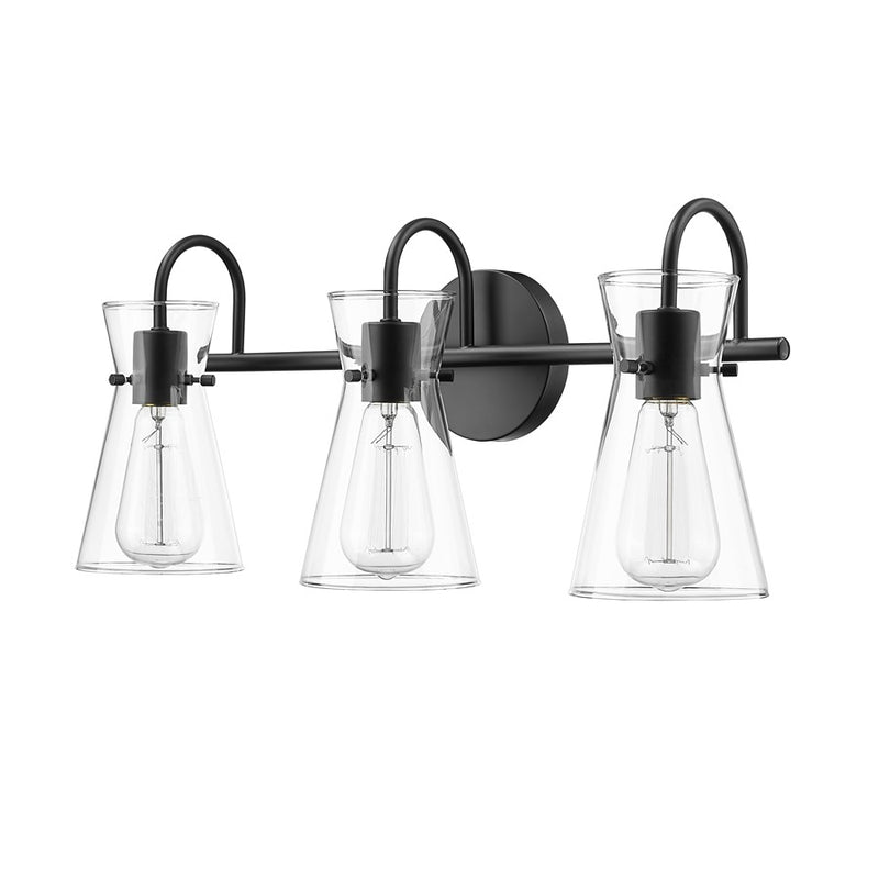 Millennium Lighting Camellia 3Lt Vanity, Black/Clear