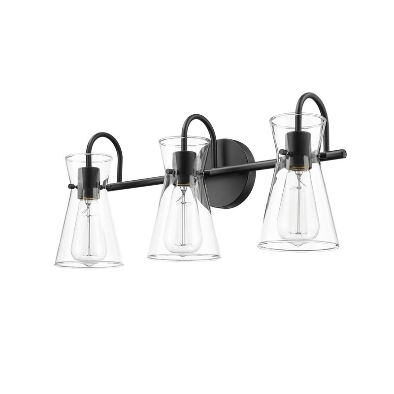 Millennium Lighting Camellia 3Lt Vanity, Black/Clear