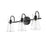 Millennium Lighting Camellia 3Lt Vanity, Black/Clear