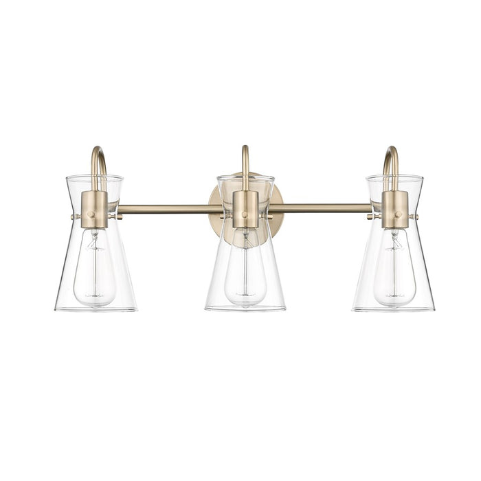 Millennium Lighting Camellia 3Lt Vanity, Modern Gold/Clear - 21003-MG