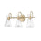 Millennium Lighting Camellia 3Lt Vanity, Modern Gold/Clear