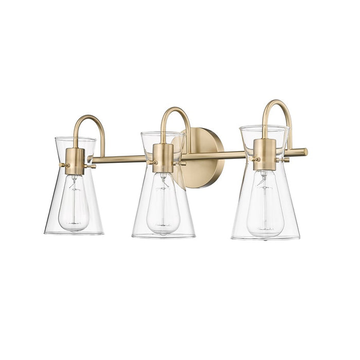 Millennium Lighting Camellia 3Lt Vanity, Modern Gold/Clear