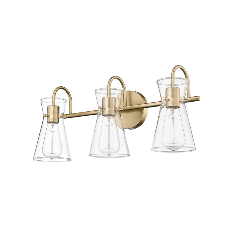 Millennium Lighting Camellia 3Lt Vanity, Modern Gold/Clear