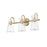 Millennium Lighting Camellia 3Lt Vanity, Modern Gold/Clear