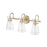 Millennium Lighting Camellia 3Lt Vanity, Modern Gold/Clear