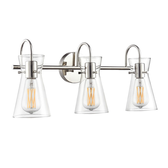 Millennium Lighting Camellia 3Lt 22" Vanity, Polished Nickel/Clear - 21003-PN