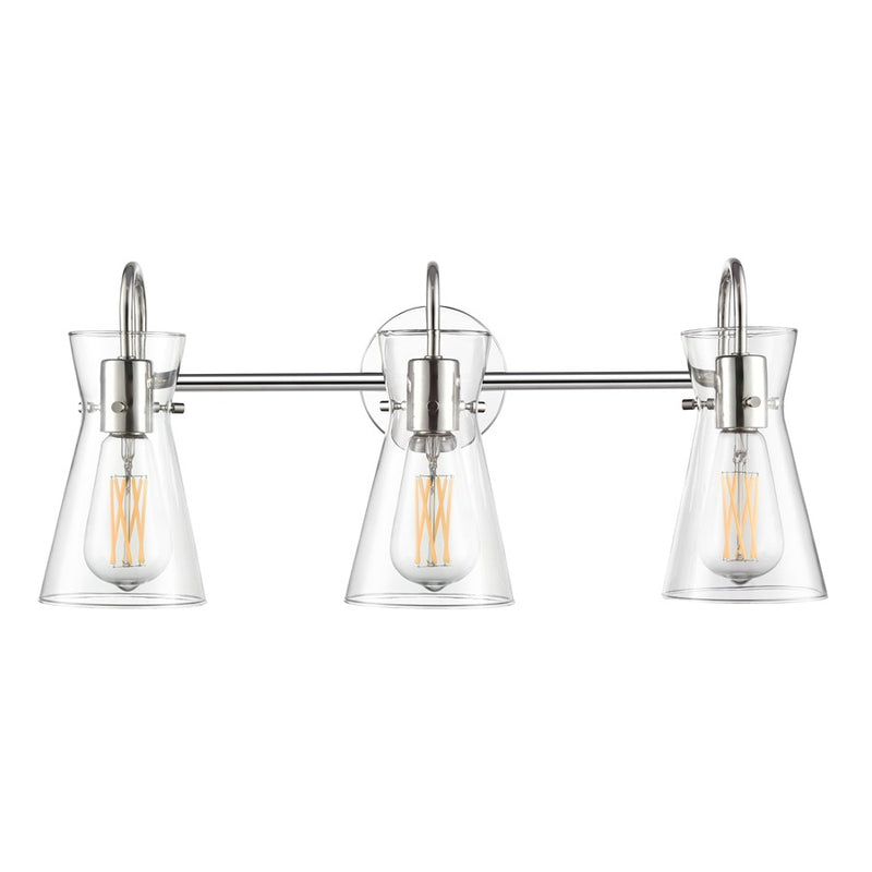 Millennium Lighting Camellia 3Lt 22" Vanity, Polished Nickel/Clear