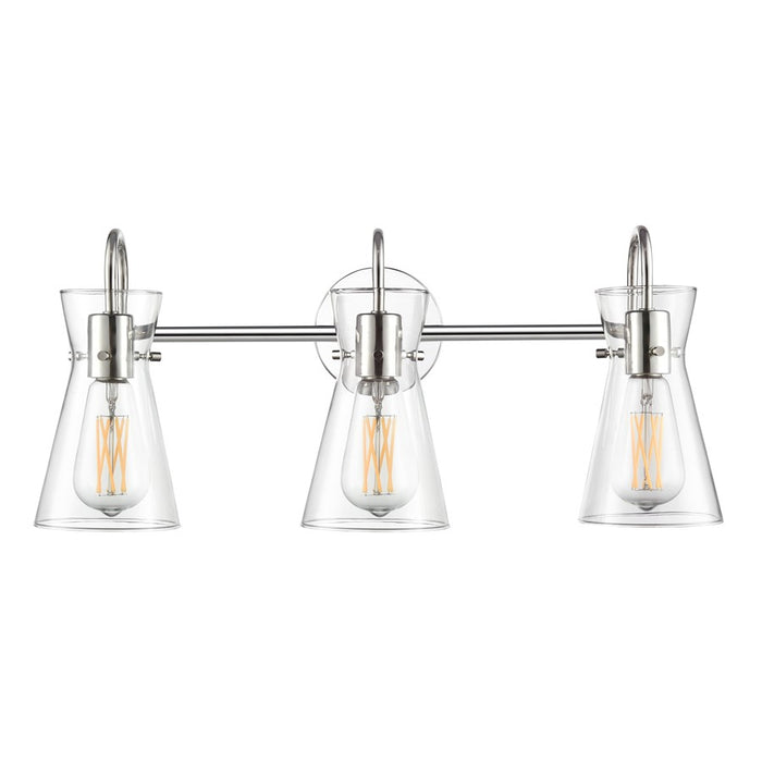Millennium Lighting Camellia 3Lt 22" Vanity, Polished Nickel/Clear