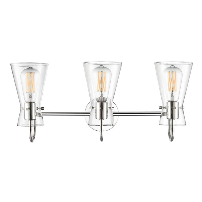 Millennium Lighting Camellia 3Lt 22" Vanity, Polished Nickel/Clear